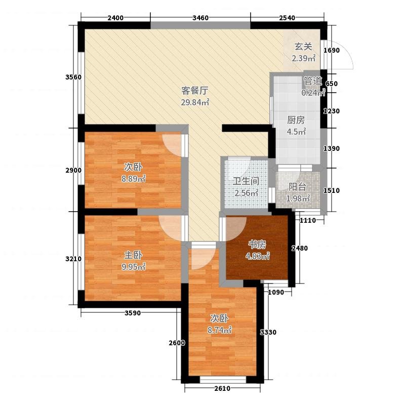 美式四居室94平方米家装案例-家装保姆-罗小红成都家装设计