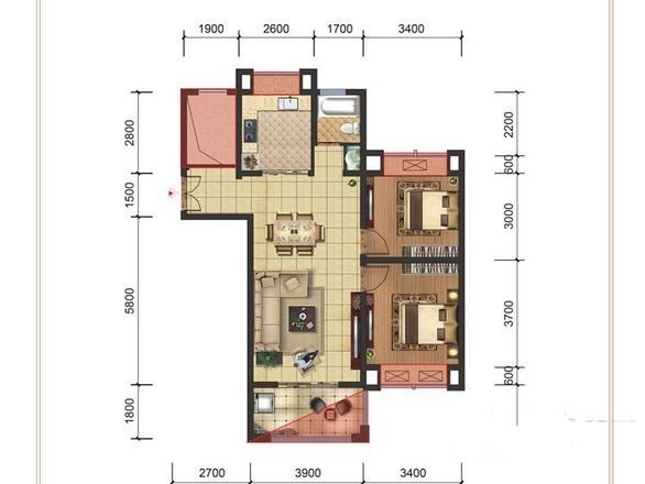 现代二居室87平方米家装案例-家装保姆-罗小红成都家装设计
