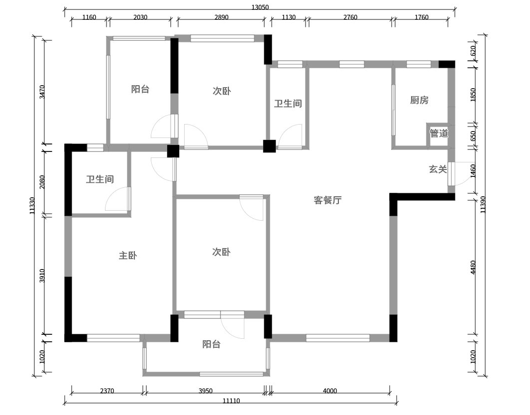 简约装修设计风格：三居室127平方米家装案例-成都装修网-家装保姆-罗小红成都家装设计