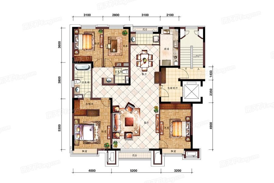 现代三居室160平方米家装案例-家装保姆-罗小红成都家装设计