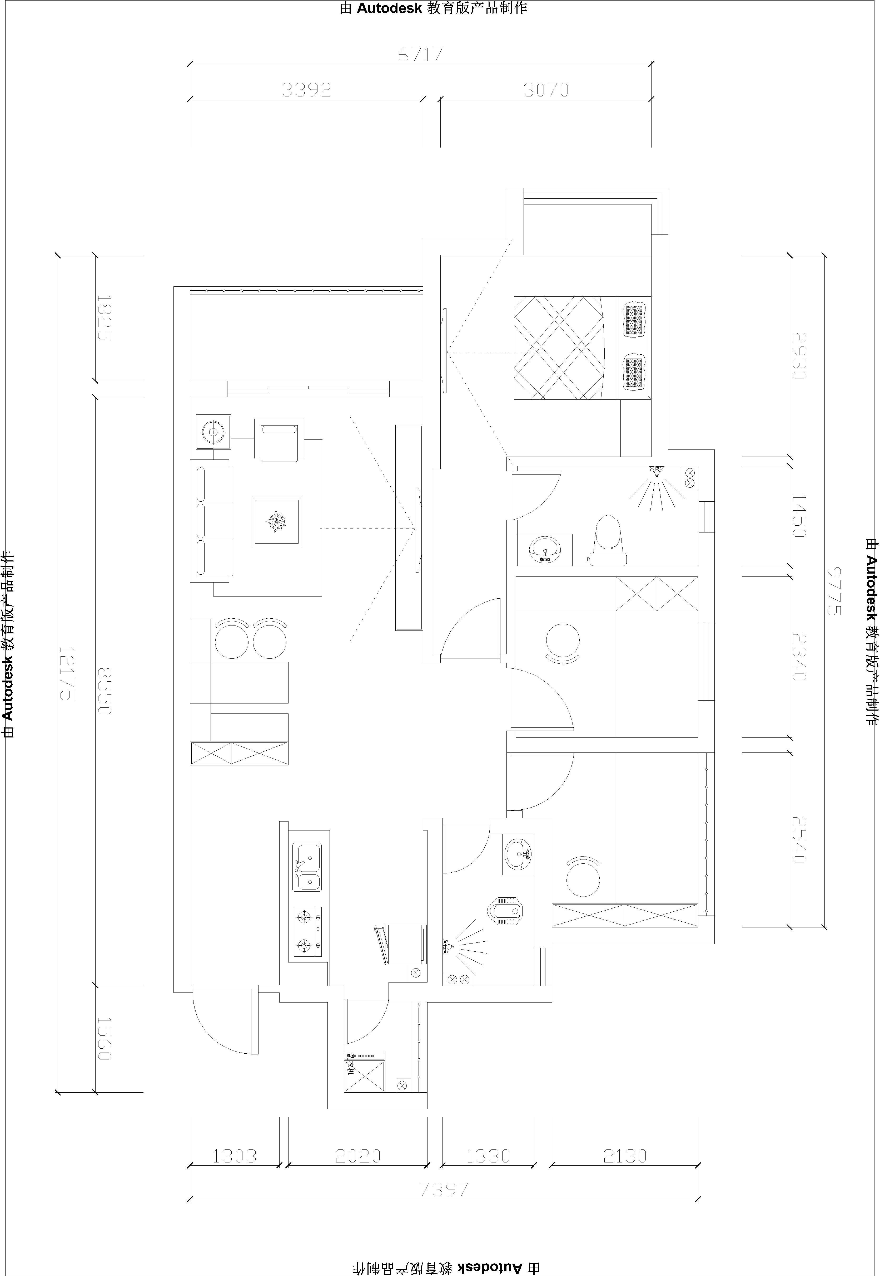 现代风格三居室87平方米家装案例  -家装保姆-罗小红成都家装设计