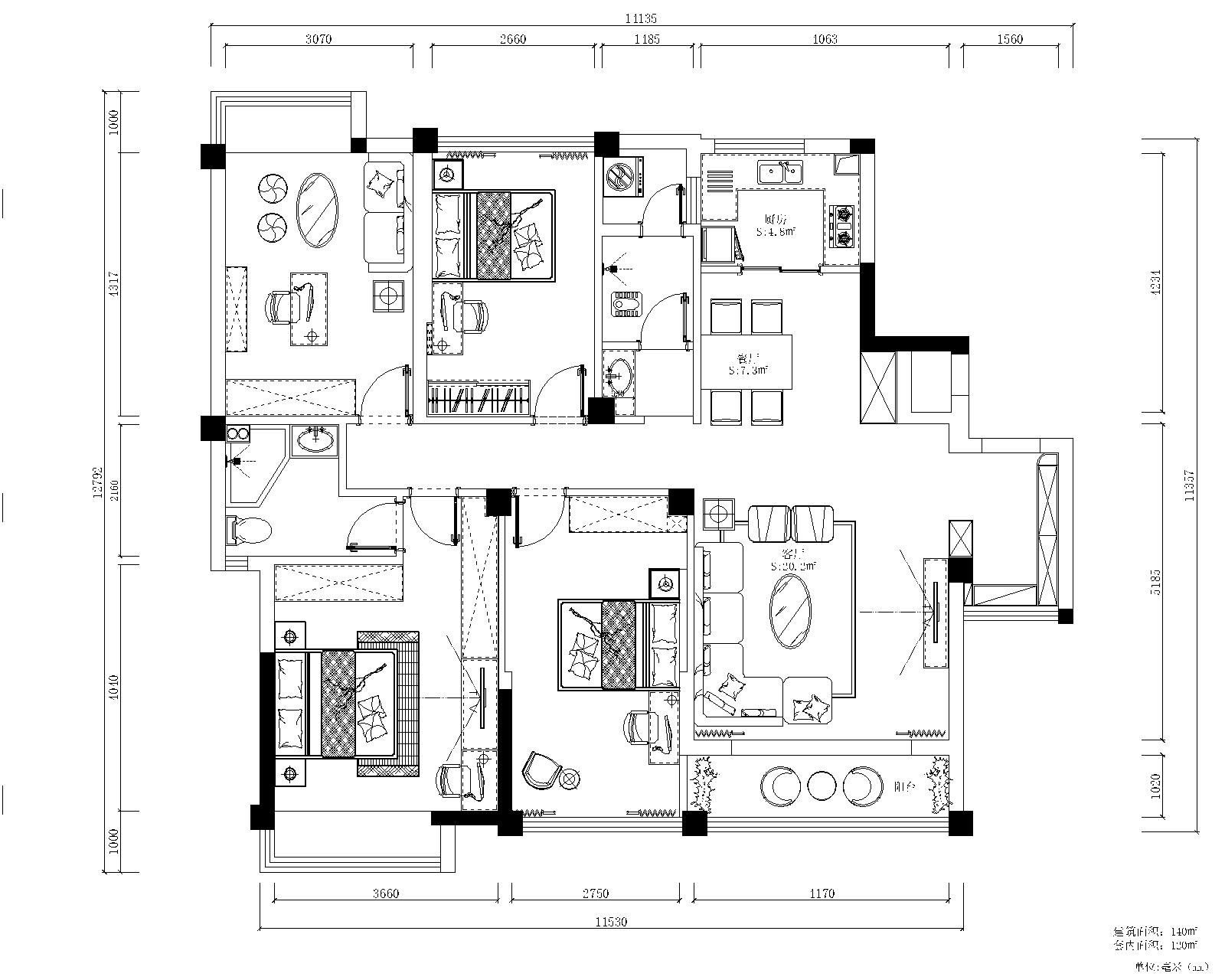 中式风格装修效果图四住宅142.8平方米家装案例-成都家装保姆装修网-家装保姆-罗小红成都家装设计