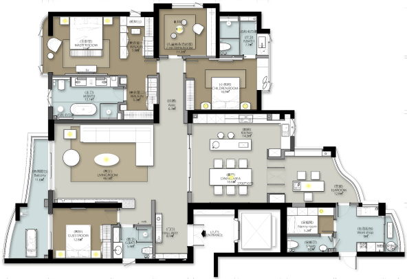 成都装修公司推荐：现代二居室115平方米家装案例-家装保姆-罗小红成都家装设计