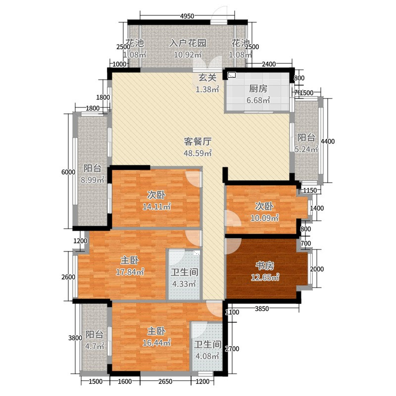 成都装修排名:现代二居室115平方米设计构思-家装保姆-罗小红成都家装设计