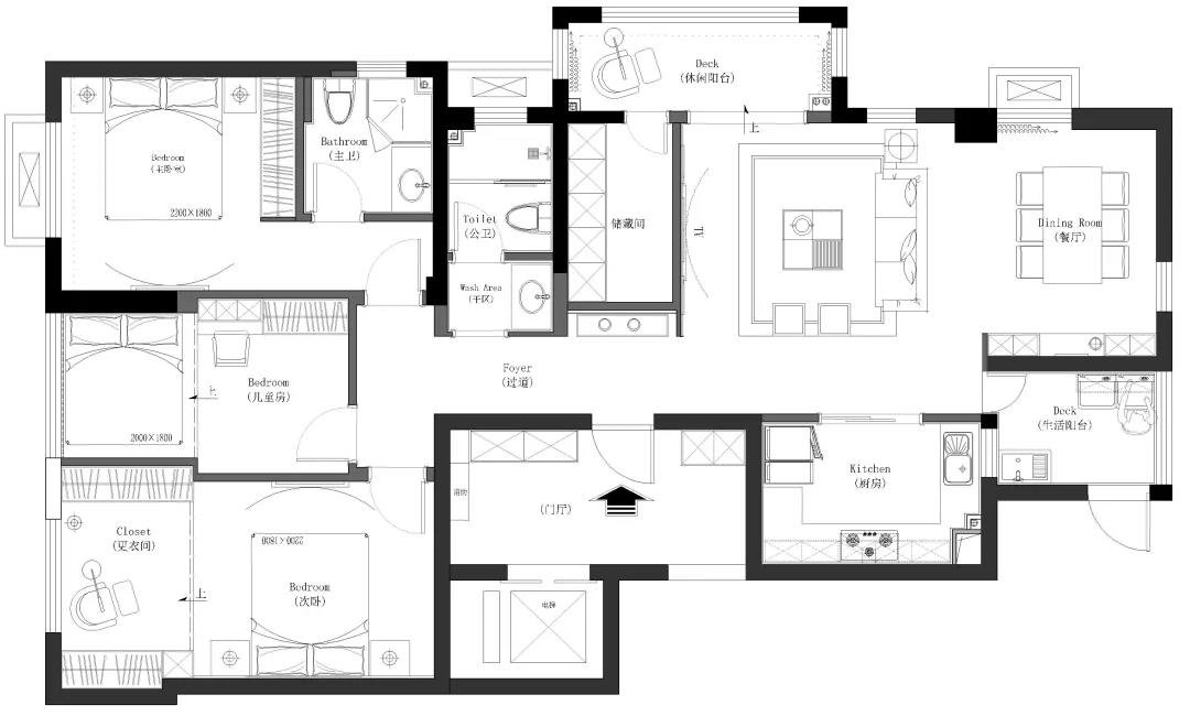 现代装修风格效果图：三居室家装案例-家装保姆-罗小红成都家装设计