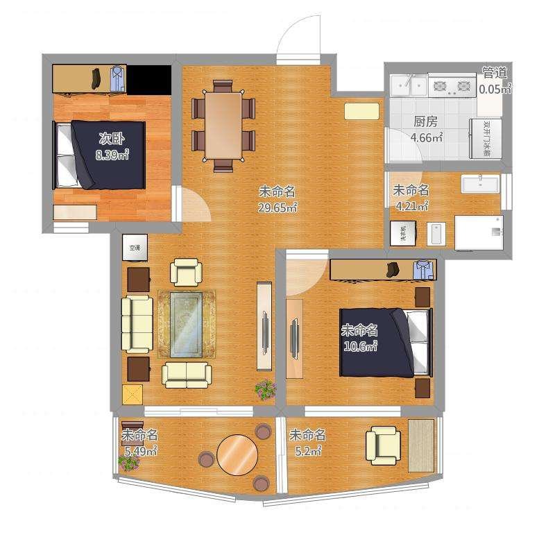美式三居室113平方米家装案例-成都装修网-家装保姆-罗小红成都家装设计