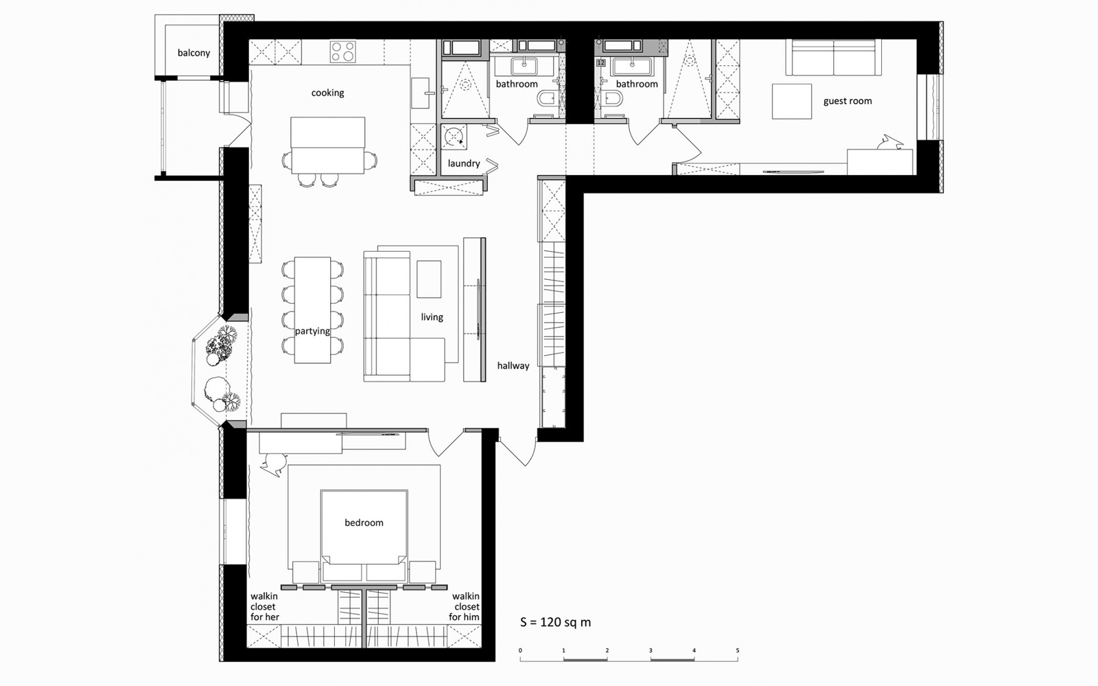成都装修价格：一居室120.6平方米15万-家装案例-家装保姆-罗小红成都家装设计