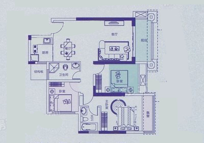 北欧三居室91平方米家装案例-家装保姆-罗小红成都家装设计