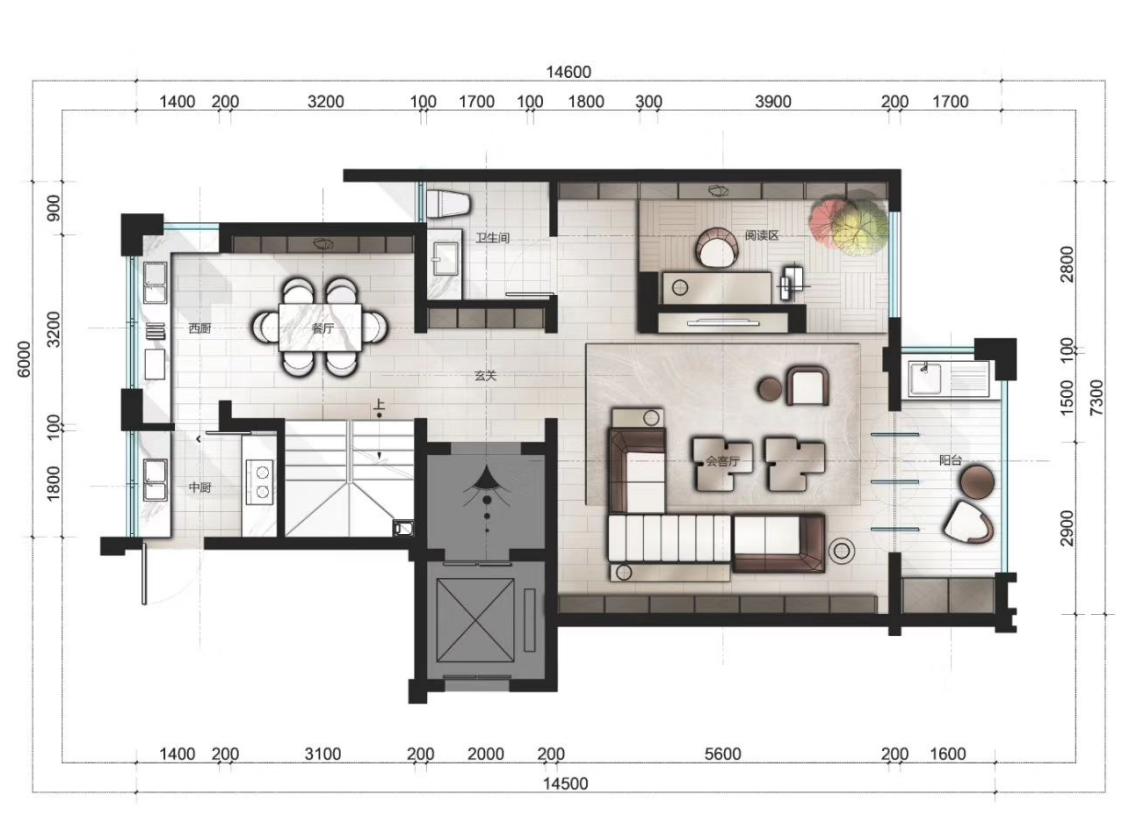 简约风格一居室55平方米家装案例-成都装修网-家装保姆-罗小红成都家装设计