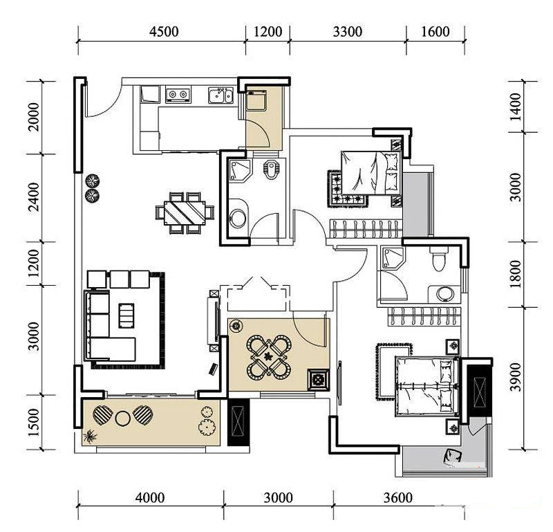 现代二居室83.1平方米家装案例-成都家装保姆装修网-家装保姆-罗小红成都家装设计