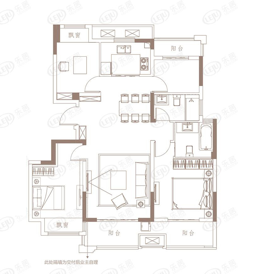 现代装修设计风格三居室118平方米家装案例-成都装修网-家装保姆-罗小红成都家装设计