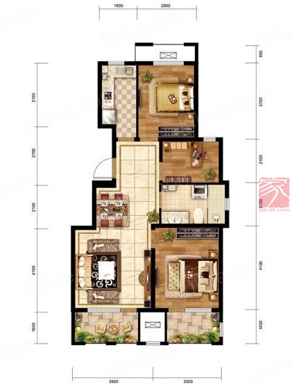 混搭二居室84平方米家装案例-成都装修网-家装保姆-罗小红成都家装设计
