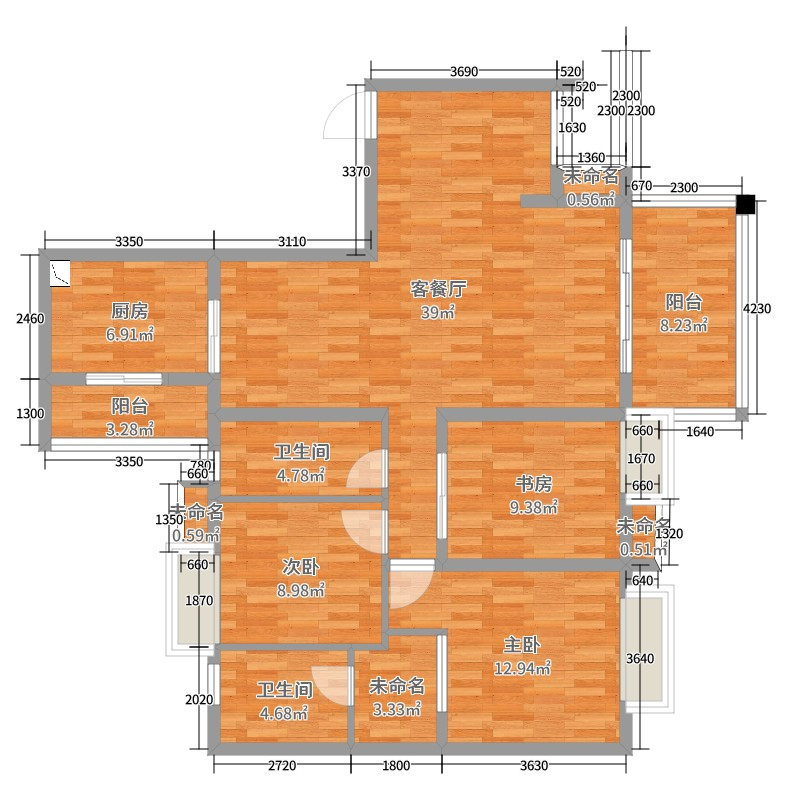 现代风格装修效果图三居室132平方米装修案例-成都装修网-家装保姆-罗小红成都家装设计