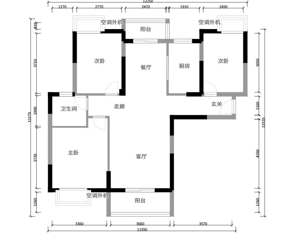 现代简约装修设计方案：三居室121平方米家装案例-成都装修网-家装保姆-罗小红成都家装设计