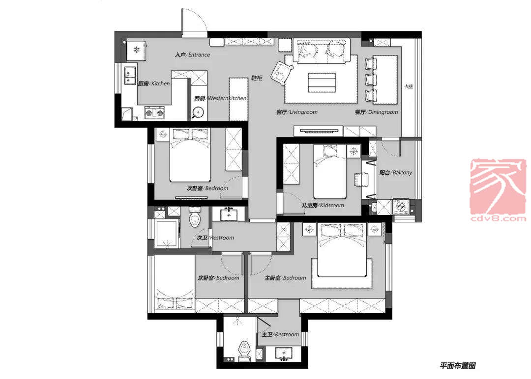 别的四住宅168平方米家装案例-成都家居装修网-家装保姆-罗小红成都家装设计