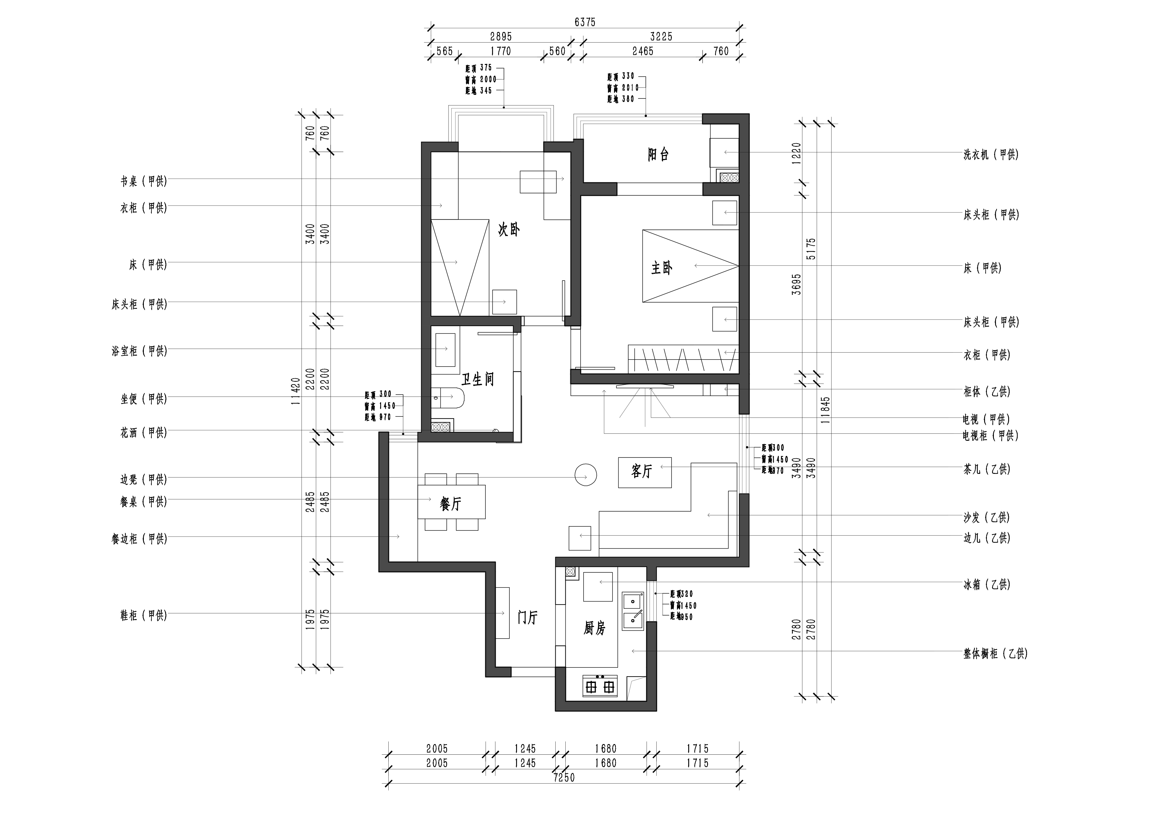 现代二居室91.8平方米家装案例-成都装修网-家装保姆-罗小红成都家装设计