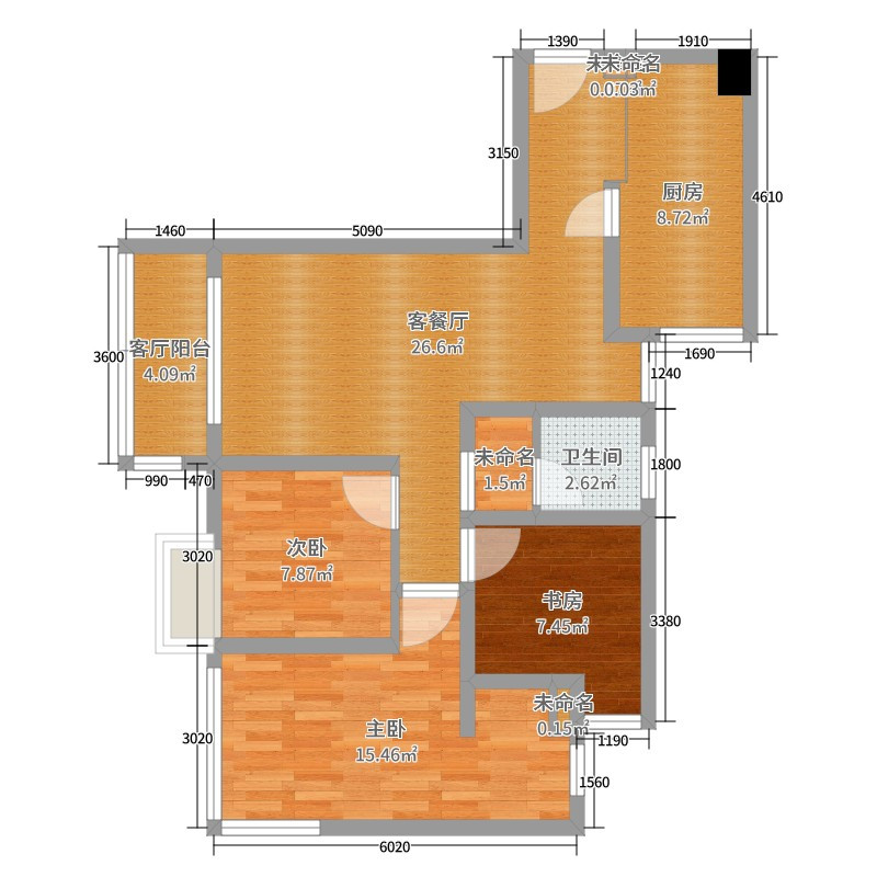 其他三居室95平米装修案例-成都装修网-家装保姆-罗小红成都家装设计