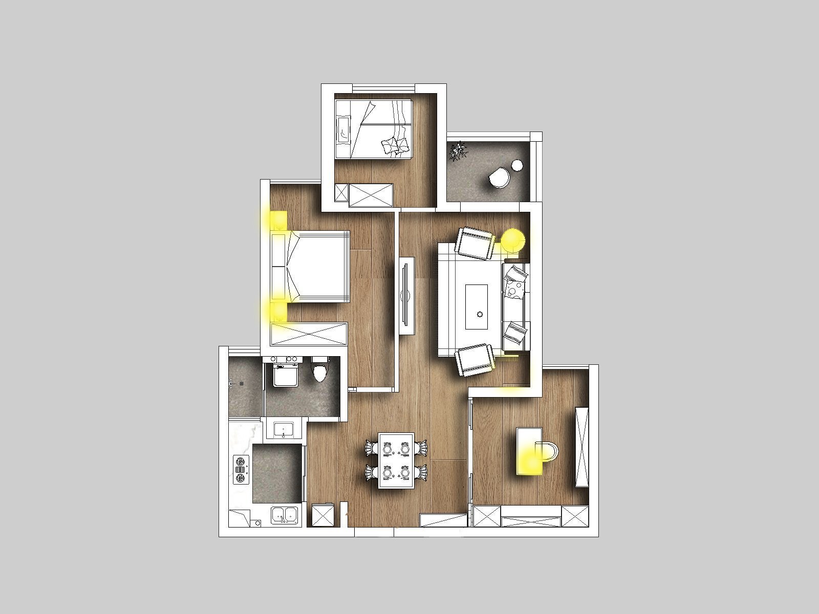 北欧二居室90平方米成都市装修家装案例-家装保姆-罗小红成都家装设计