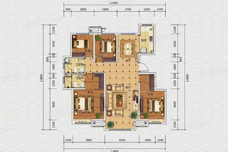 中式装修设计风格四住宅140平方米装修案例-成都装修网-家装保姆-罗小红成都家装设计