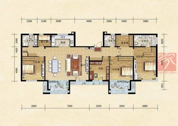 美式四住宅182平方米家装案例-成都装修网-家装保姆-罗小红成都家装设计