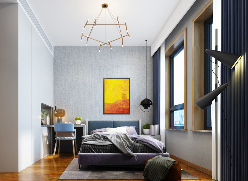 现代极简风格三居室133.5平方米家装案例-家装保姆-罗小红成都家装设计