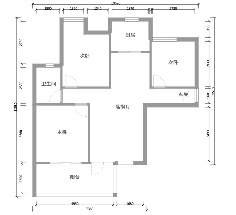 现代简约风格三居室95平方米家装案例 -家装保姆-罗小红成都家装设计