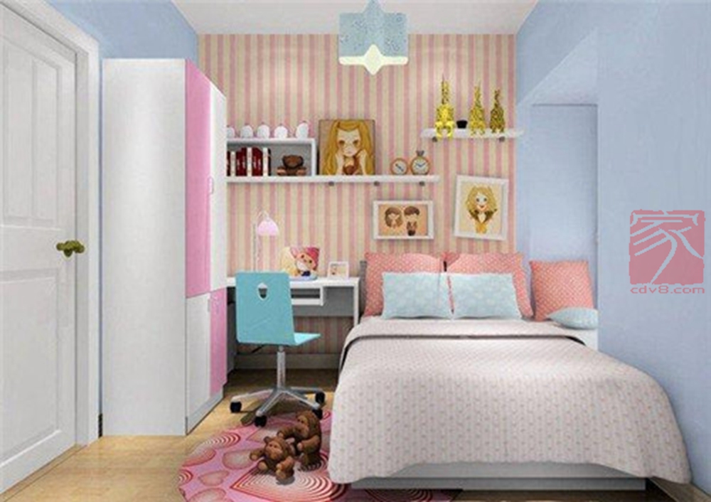 儿童房间色彩搭配技巧：女生儿童房设计与室内装修 -家装保姆-罗小红成都家装设计